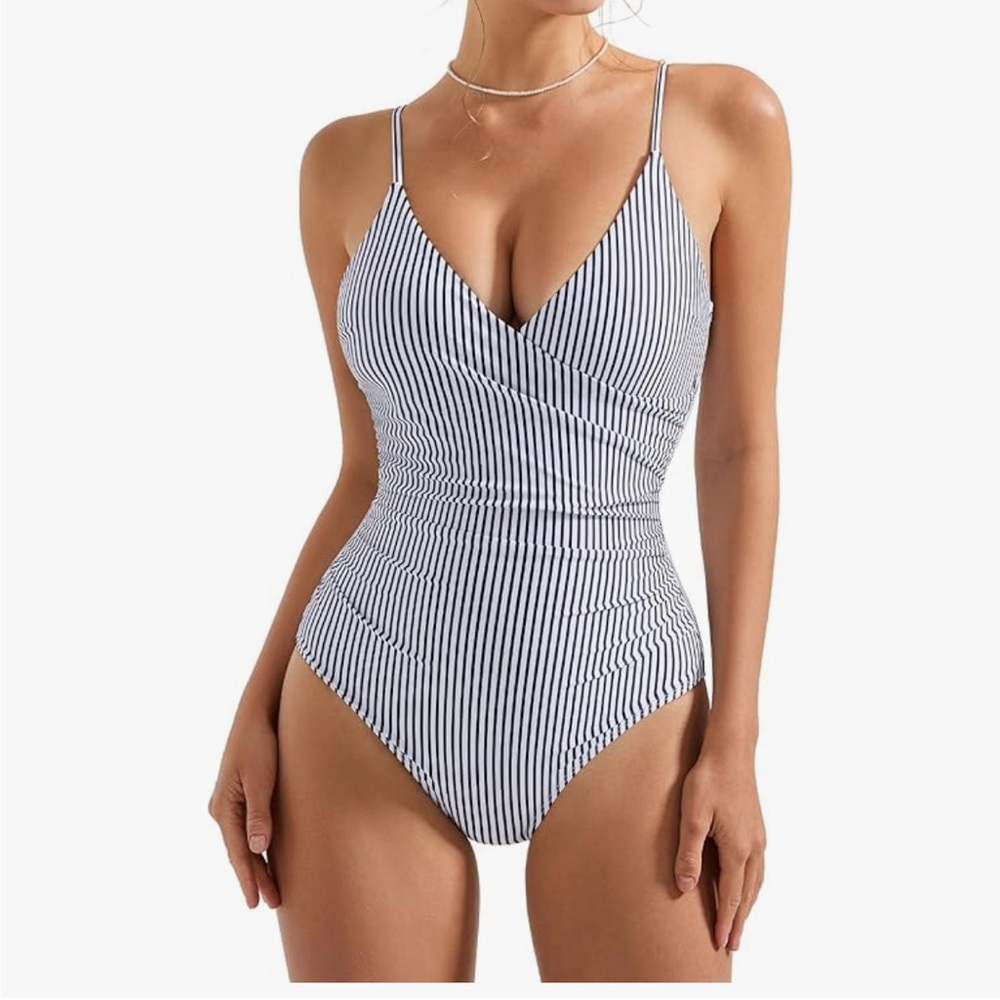 Striped One Piece Swimsuit